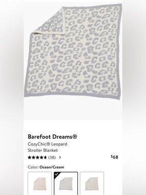 Barefoot Dreams CozyChic Leopard Blanket in Light Gray & Cream